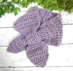 リボン マフラー ハンドメイド ライラック ソフト ④