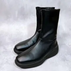 ☆美品☆【ユニクロ　シー】ストレッチショートブーツ (23.5) サイドジップ