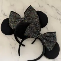 ディズニー カチューシャ ミニー 黒 ビジュー セット売り