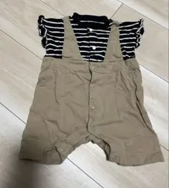 ストライプロンパース・カバーオール　70