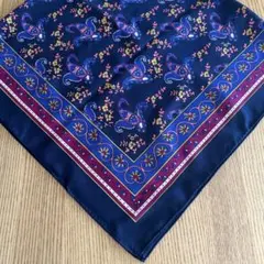 ネイビー ペイズリー柄 スカーフ