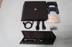 【PS4 Pro 1TB 本体 属品完備】+【コントローラー2個】+【スタンド】