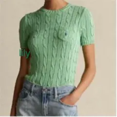 大人気 ポロラルフローレン　ケーブルニット　半袖　ショートスリーブ　セーター