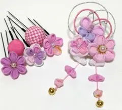 七五三　髪飾り　3歳　7歳　つまみ細工　蝶々　入学式　yk114　七五三髪飾り