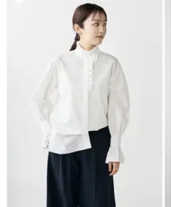 （美品）Audire ブラウス/ シャツ(ホワイト)M Petal collar shirt(White) – Audire