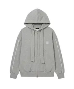Boka nii ロゴラインジップパーカー　グレーS