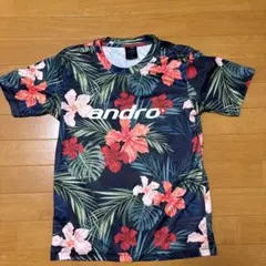 andro フローラルTシャツ ネイビー　ユニセックスXS