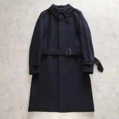 マッキントッシュ ベルテッドウールステンカラーコート 38 M ネイビー 英国製