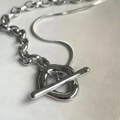 【安定の大人気！】3way　ネックレス　マンテル　チェーン　オーバル　スネーク