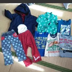 値下げ　90 男の子 セット ジャンパー　長ズボン　トレーナー　帽子　裏起毛