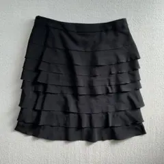 フリルミニスカート　日本製　ブラック　レゼ　フェアリーグランジ　きれいめ　y2k