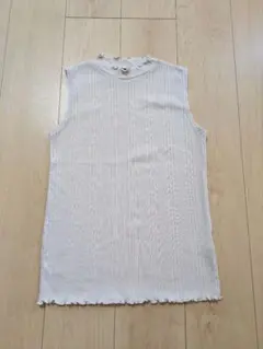 メロウノースリーブカットソー　タンクトップ　ベージュ　Mサイズ