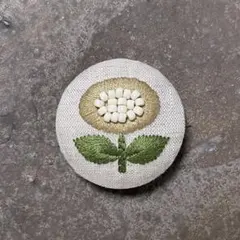 再販■ビーズ刺繍ブローチ　丸いお花モチーフ