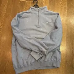 Reebok ライトブルー　ハーフジップ トレーナー