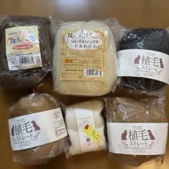 フェルト　羊毛　植毛ストレート　ハマナカ　６点セット
