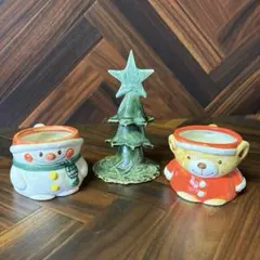 レトロ 陶器製ツリー・クリスマスデザートカップセットのサムネイル
