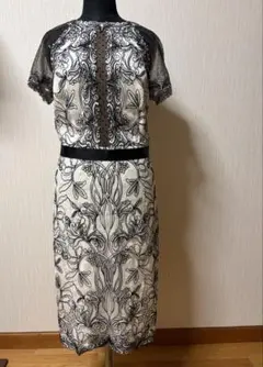 セントジョン レースワンピース ドレス 総柄刺繍 シアー 花柄 6 フリンジ セントジョン レースワンピース ドレス 総柄刺繍 シアー 花柄 6