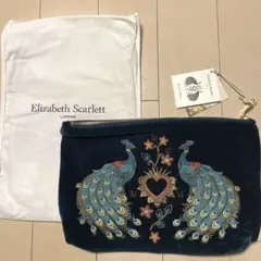 Elizabeth Scarlett 刺繍ポーチ ネイビー エブリデイポーチ - メルカリ