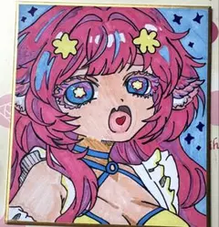 手書きオリジナルイラスト　色紙