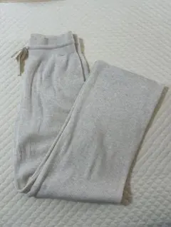 UNIQLO ユニクロ ウォッシャブルリブニットパンツ アイボリー Lサイズ