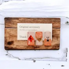 No.⑤✴︎アレルギー対応✴︎3つセットbi-color タイル✴︎ピアス・イヤリング