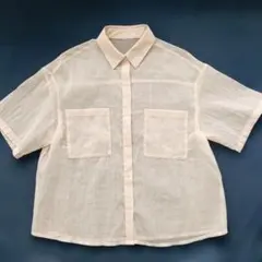 GU シアーシャツ 半袖 ベージュ