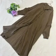 【関西ファッション連合】バックプリーツロングシャツワンピース　羽織り　ジレ　M