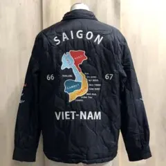 【美品】HOUSTON ヒューストン スカジャン リバーシブル 別珍 刺繍 L HOUSTON (ヒューストン） ベルベット（別珍）スカジャン MAP