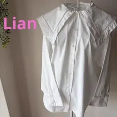 美品 Lian ビッグカラー ホワイト コットン はしごレース ロング丈のサムネイル