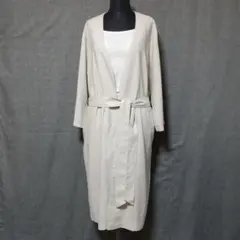 新品 L GU リネン ロング シャツ ジャケット 羽織り ガウン