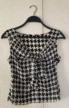 BODY DRESSING Deluxe ノースリーブ 白黒幾何学模様 M