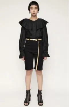 SLY ショートパンツ ブラック ハーフ ジーンズ スライ 黒 XS