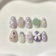 【現品】ネイルチップ ウィッシュコア フレンチガーリー バレエコア クローバー