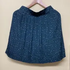 ドット　プリーツ　スカート　フォーマル　裏地あり　ウエストゴム　バレエコア