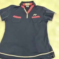YONEX バドミントンウェア ポロシャツ ネイビー チェック柄 M
