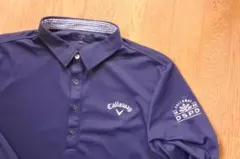 【美品】Callaway DSPD ネイビー 長袖ポロシャツ LL