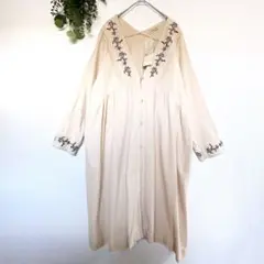 サマンサモスモス 刺繍はおりワンピース オレンジ コットン 新品 未使用