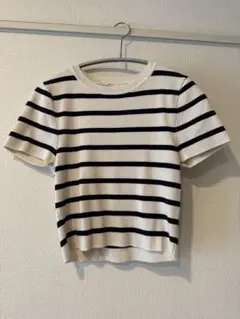ZARA ボーダー 半袖 クロップド丈 Mサイズ