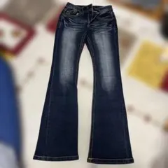 ブーツカットデニム・フレアデニム ダークブルー