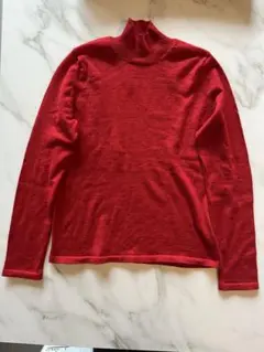 macosセーター　ウール100% サイズ1 M シンプル赤ハイネック