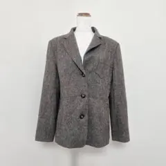 ウール・アンゴラ素材 シングルジャケット【L】ブラウン系 上質 秋冬