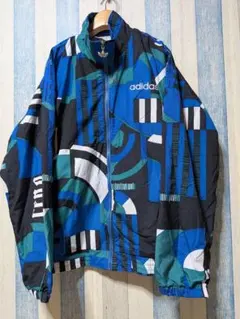 80年代 アディダス adidas 総柄 ウインドブレーカー メンズL