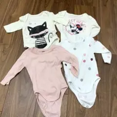 新生児　h&m gap ロンパース 肌着 長袖 4枚セット　女の子