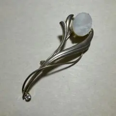 ヴィンテージブローチ 貝殻アバロンシェル アンティークシルバー レトロ