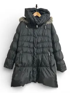 バルマン ダウンコート ブルーフォックス ダウン95%3way L 総柄