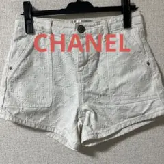 CHANEL E97 ショートパンツ ココマーク 刺繍 レースアップ マイヨ