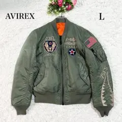 美品　AVIREX MA－1 FLYING SHARKS カーキ　L
