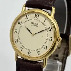 新品電池 稼働 SEIKO QZ ドレスウォッチ アラビア文字 メンズ 腕時計
