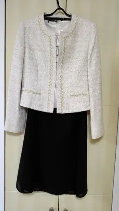 桂由美　ツイード フォーマルスーツ 3点セット