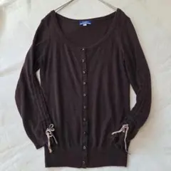 【美品✨️】バーバリーブルーレーベル カーディガン アンゴラ入 薄手袖リボン